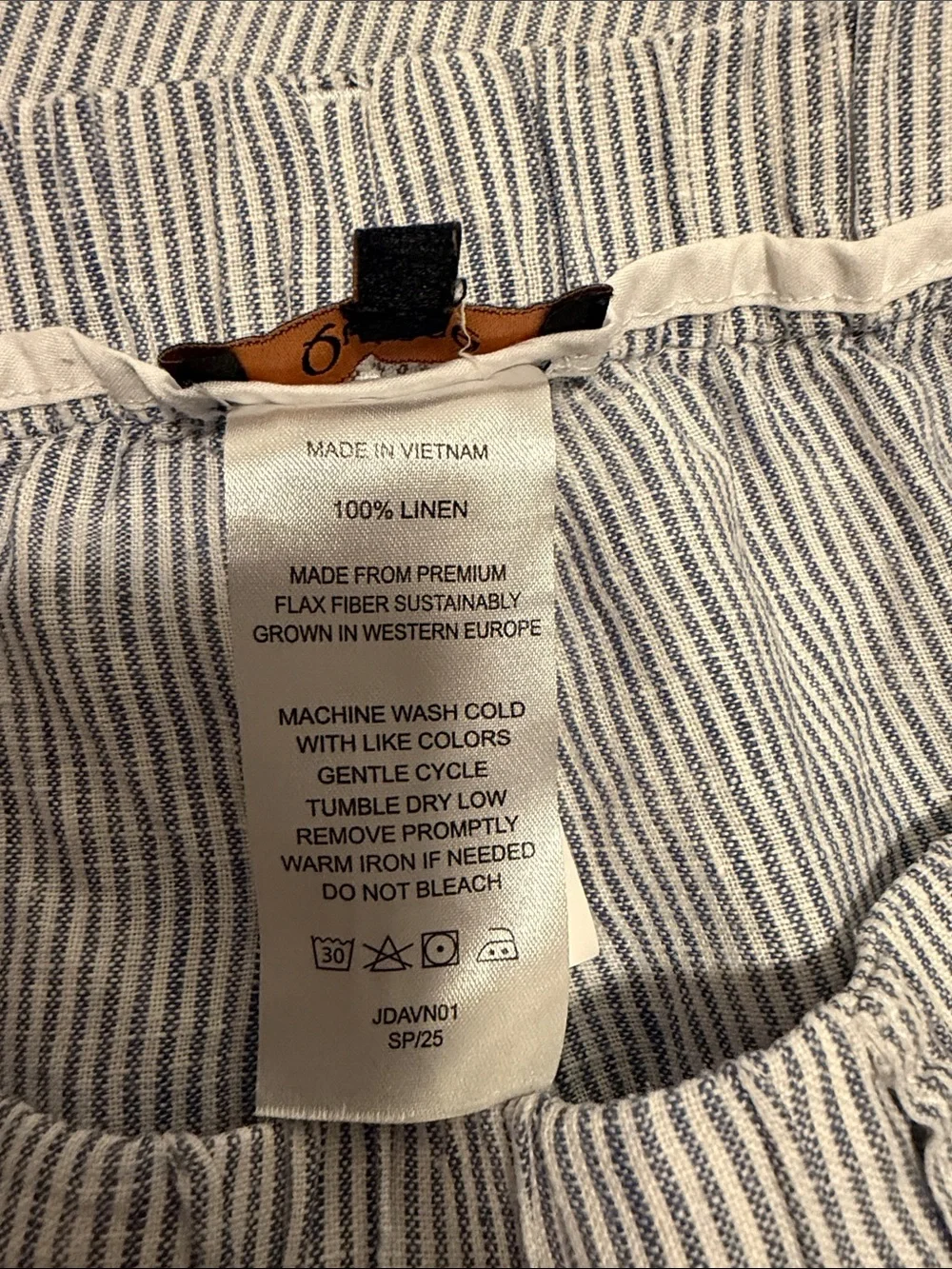 Quince 100% European Linen Blue Pinstripe Pants